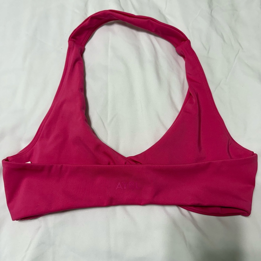 AYBL Women's Bright Pink Halter Sports Bra